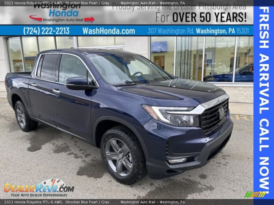 2023 Honda Ridgeline RTL-E AWD Obsidian Blue Pearl / Gray Photo #1