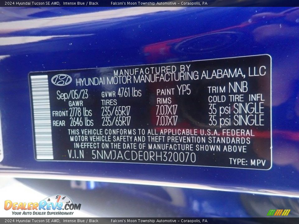 2024 Hyundai Tucson SE AWD Intense Blue / Black Photo #18