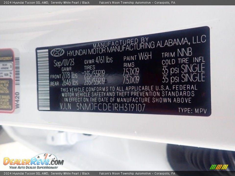 2024 Hyundai Tucson SEL AWD Serenity White Pearl / Black Photo #18