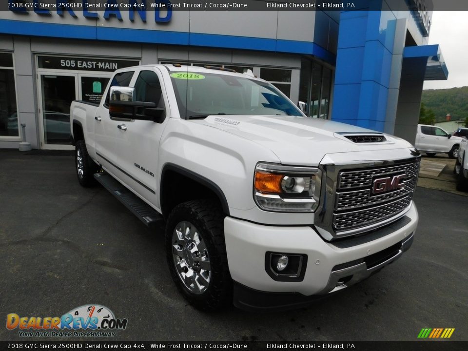 2018 GMC Sierra 2500HD Denali Crew Cab 4x4 White Frost Tricoat / Cocoa/­Dune Photo #5