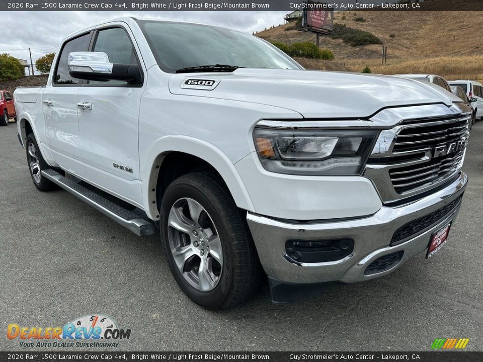 2020 Ram 1500 Laramie Crew Cab 4x4 Bright White / Light Frost Beige/Mountain Brown Photo #1