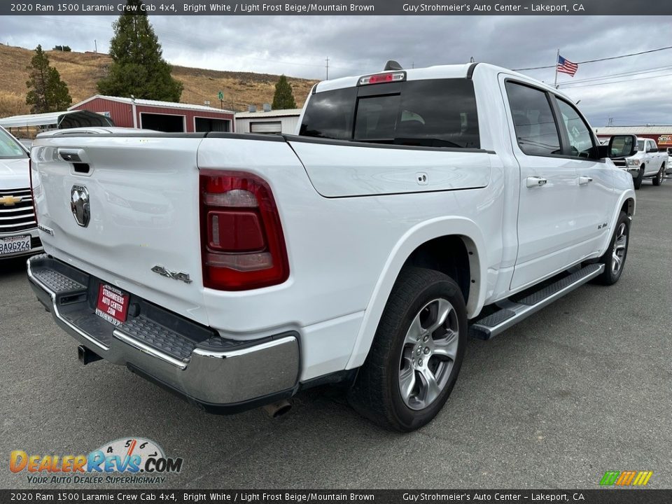 2020 Ram 1500 Laramie Crew Cab 4x4 Bright White / Light Frost Beige/Mountain Brown Photo #6