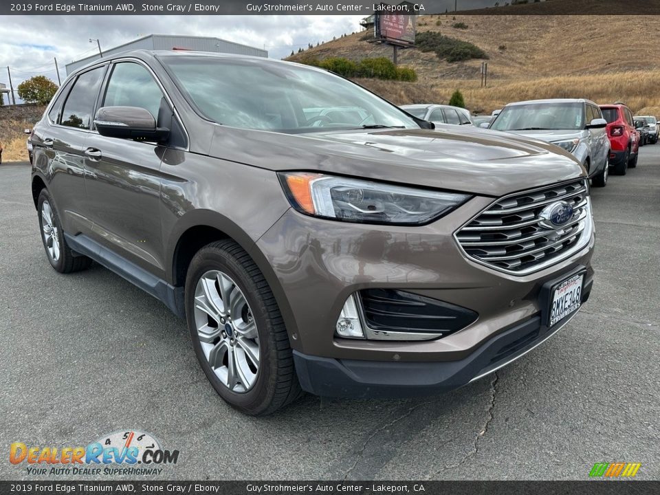 2019 Ford Edge Titanium AWD Stone Gray / Ebony Photo #1