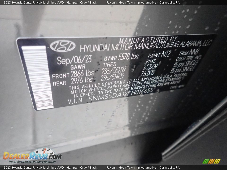 2023 Hyundai Santa Fe Hybrid Limited AWD Hampton Gray / Black Photo #18