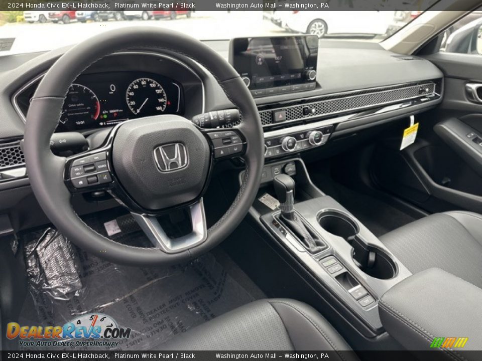 Black Interior - 2024 Honda Civic EX-L Hatchback Photo #3