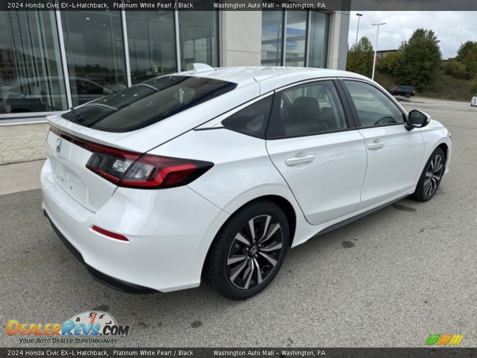 Platinum White Pearl 2024 Honda Civic EX-L Hatchback Photo #9