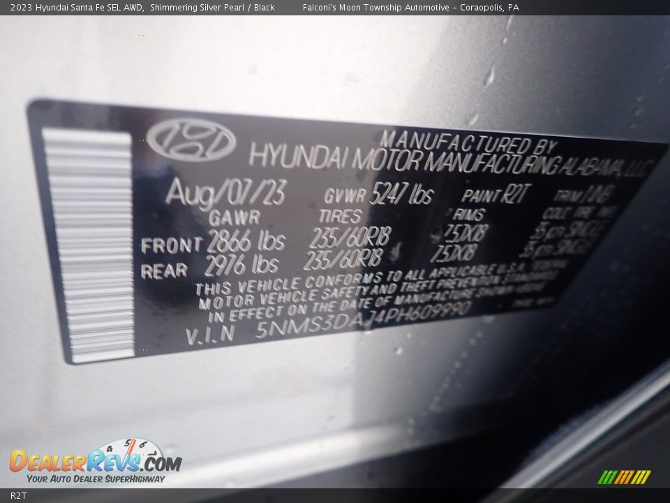 Hyundai Color Code R2T Shimmering Silver Pearl