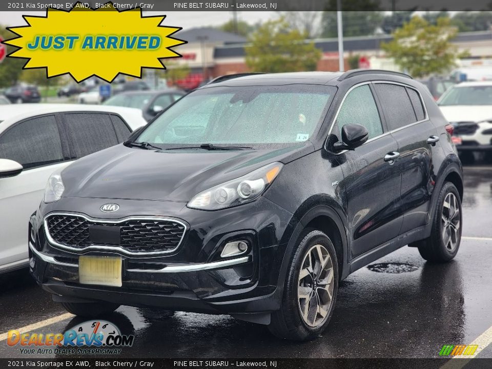 2021 Kia Sportage EX AWD Black Cherry / Gray Photo #1