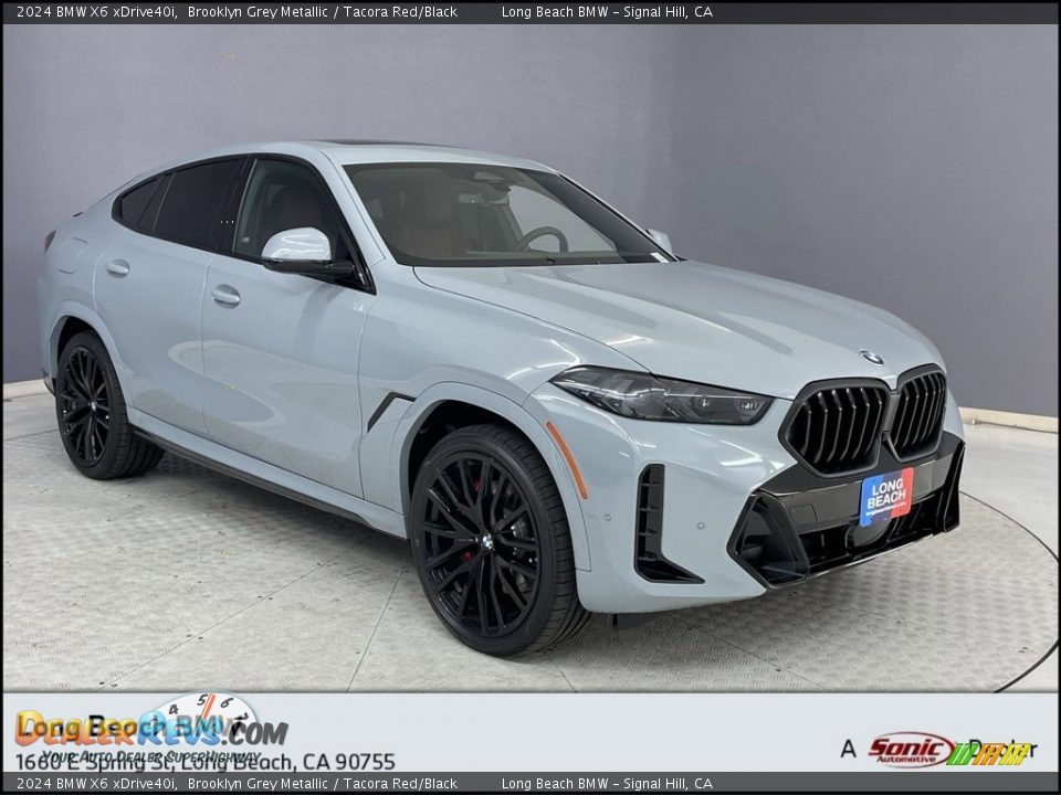 2024 BMW X6 xDrive40i Brooklyn Grey Metallic / Tacora Red/Black Photo #1