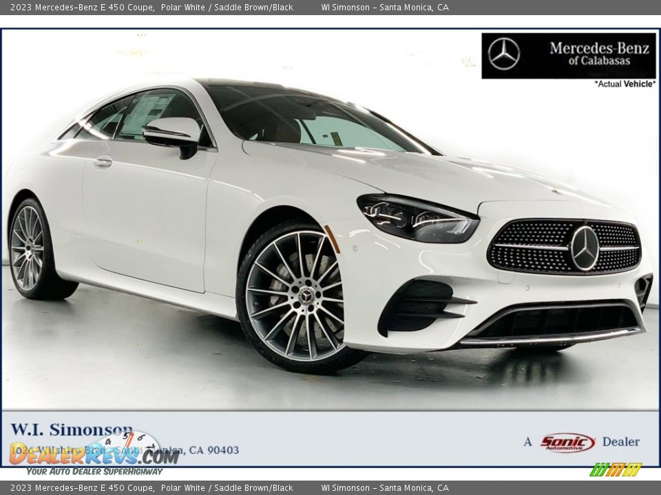 2023 Mercedes-Benz E 450 Coupe Polar White / Saddle Brown/Black Photo #1