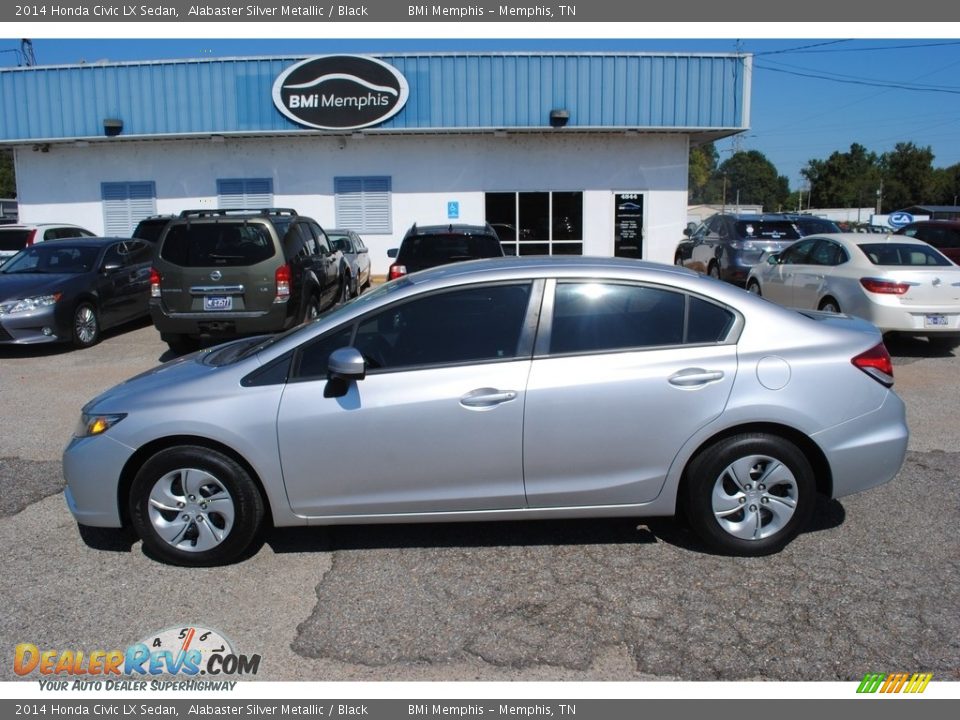 2014 Honda Civic LX Sedan Alabaster Silver Metallic / Black Photo #2