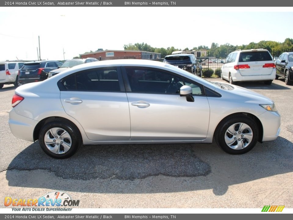 2014 Honda Civic LX Sedan Alabaster Silver Metallic / Black Photo #5