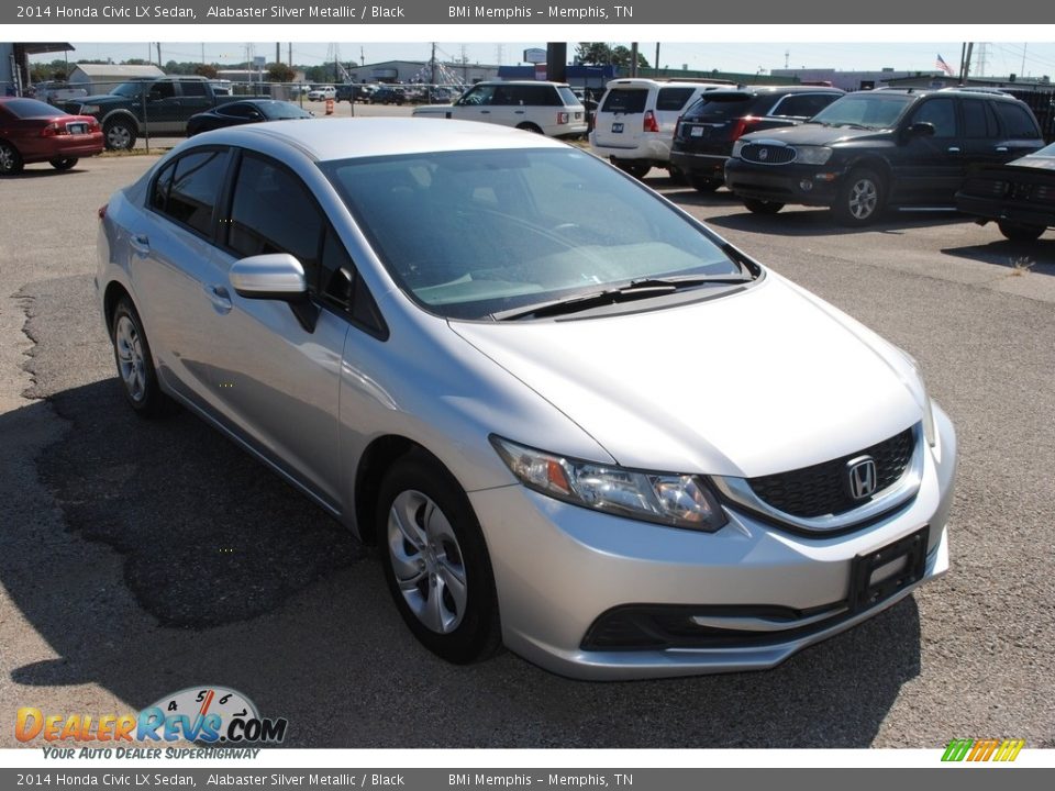 2014 Honda Civic LX Sedan Alabaster Silver Metallic / Black Photo #6