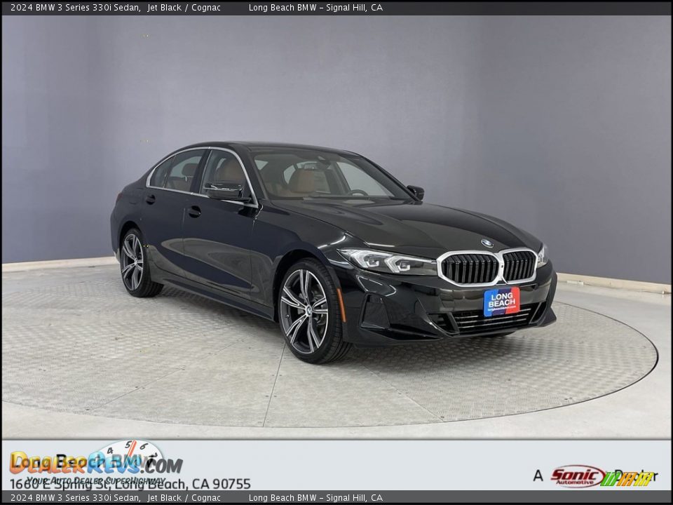2024 BMW 3 Series 330i Sedan Jet Black / Cognac Photo #1
