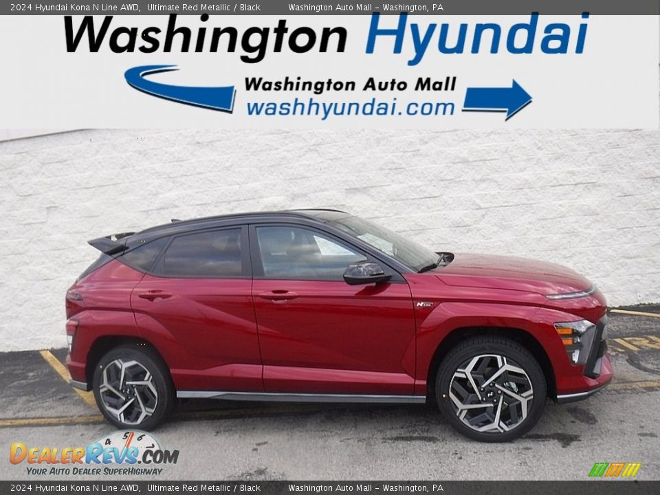 2024 Hyundai Kona N Line AWD Ultimate Red Metallic / Black Photo #2