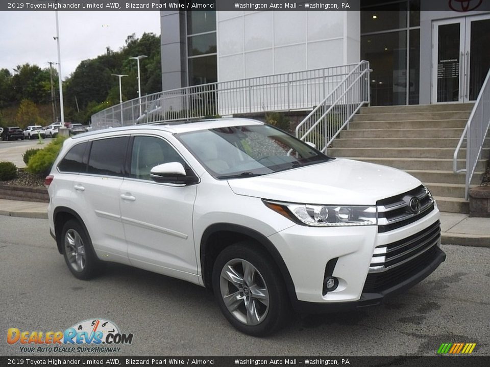 2019 Toyota Highlander Limited AWD Blizzard Pearl White / Almond Photo #1