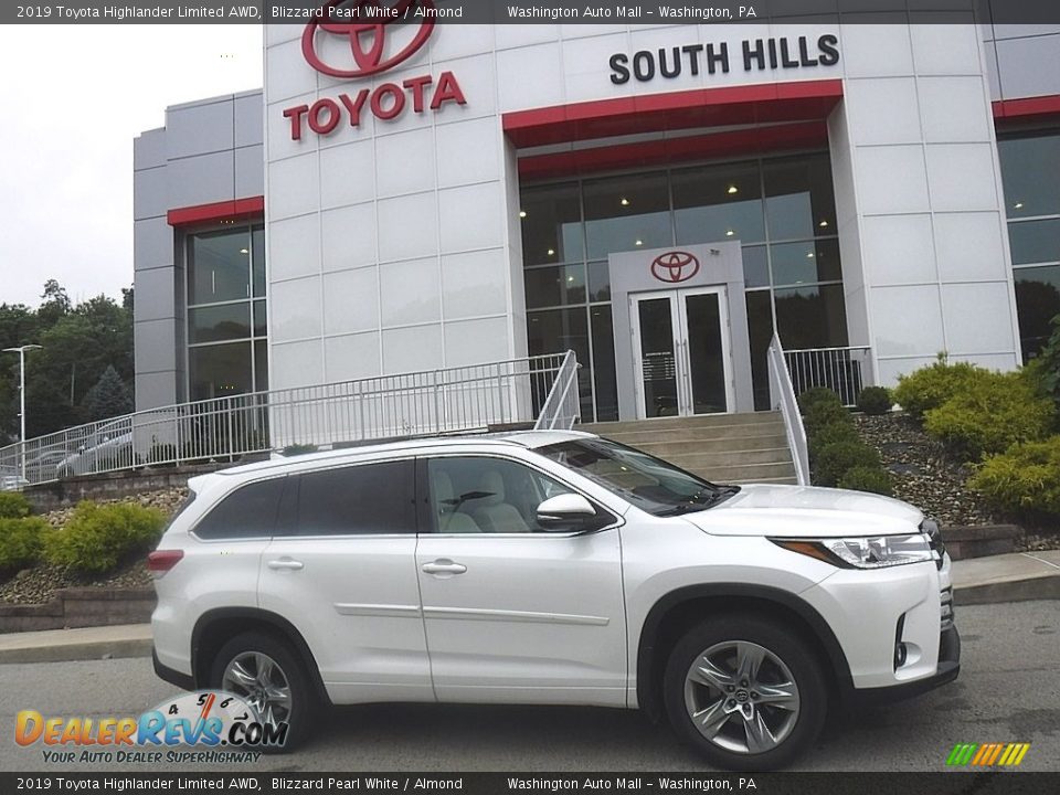 2019 Toyota Highlander Limited AWD Blizzard Pearl White / Almond Photo #2