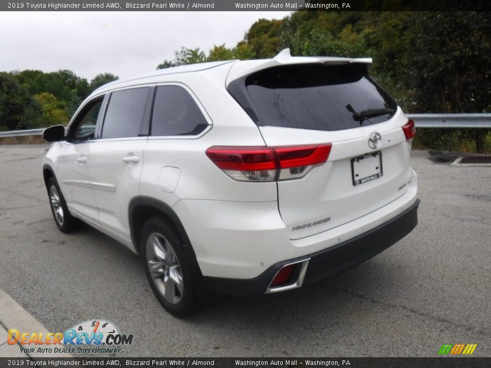 2019 Toyota Highlander Limited AWD Blizzard Pearl White / Almond Photo #8