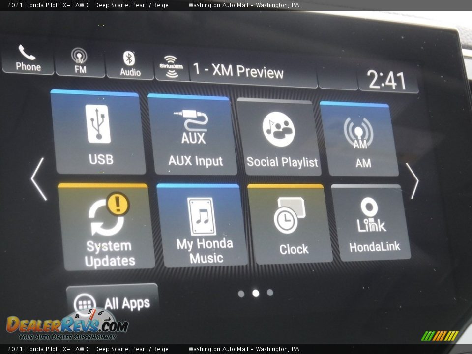 2021 Honda Pilot EX-L AWD Deep Scarlet Pearl / Beige Photo #7