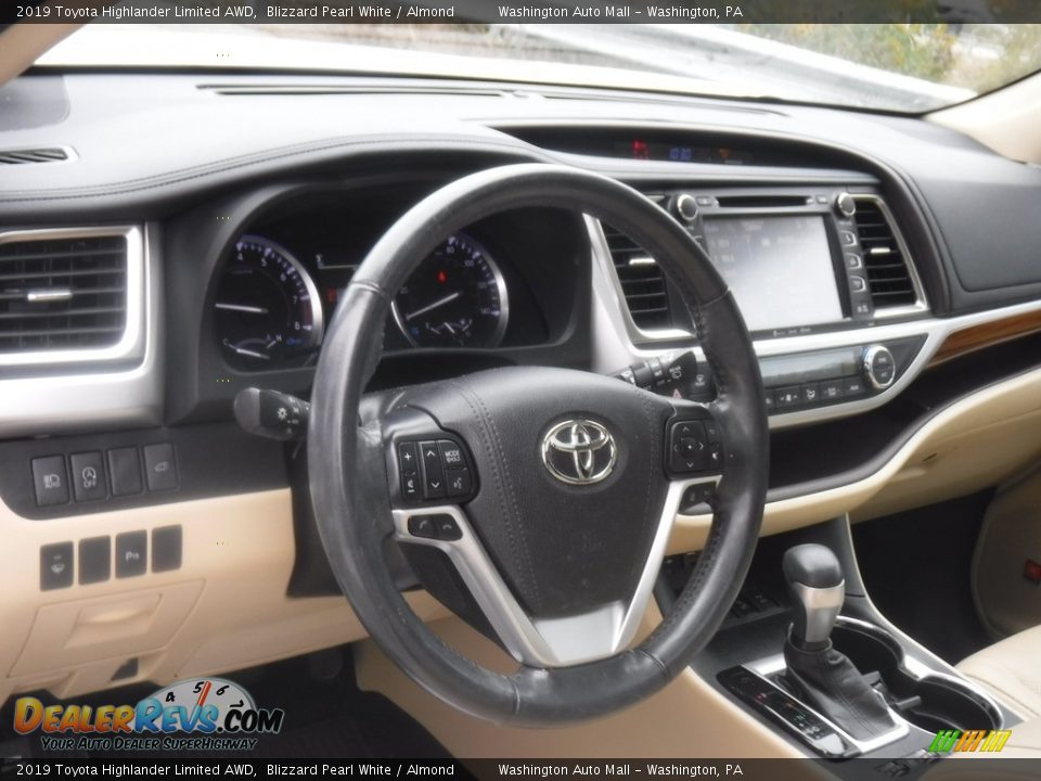 2019 Toyota Highlander Limited AWD Blizzard Pearl White / Almond Photo #13
