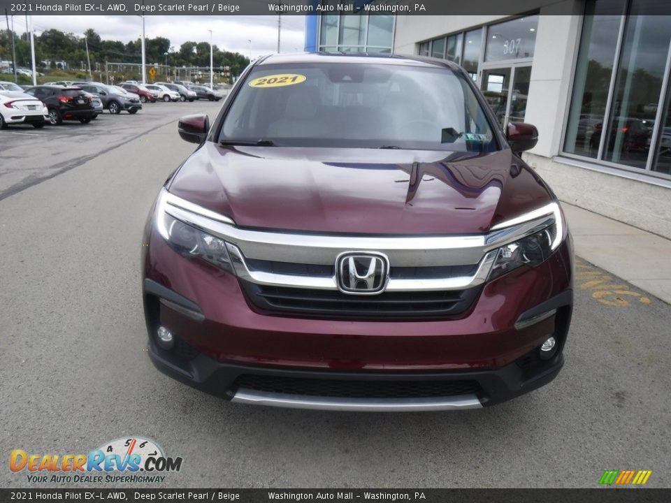 Deep Scarlet Pearl 2021 Honda Pilot EX-L AWD Photo #12