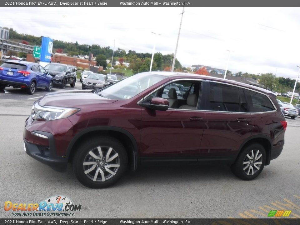 Deep Scarlet Pearl 2021 Honda Pilot EX-L AWD Photo #14