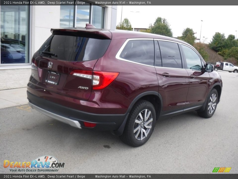 2021 Honda Pilot EX-L AWD Deep Scarlet Pearl / Beige Photo #16