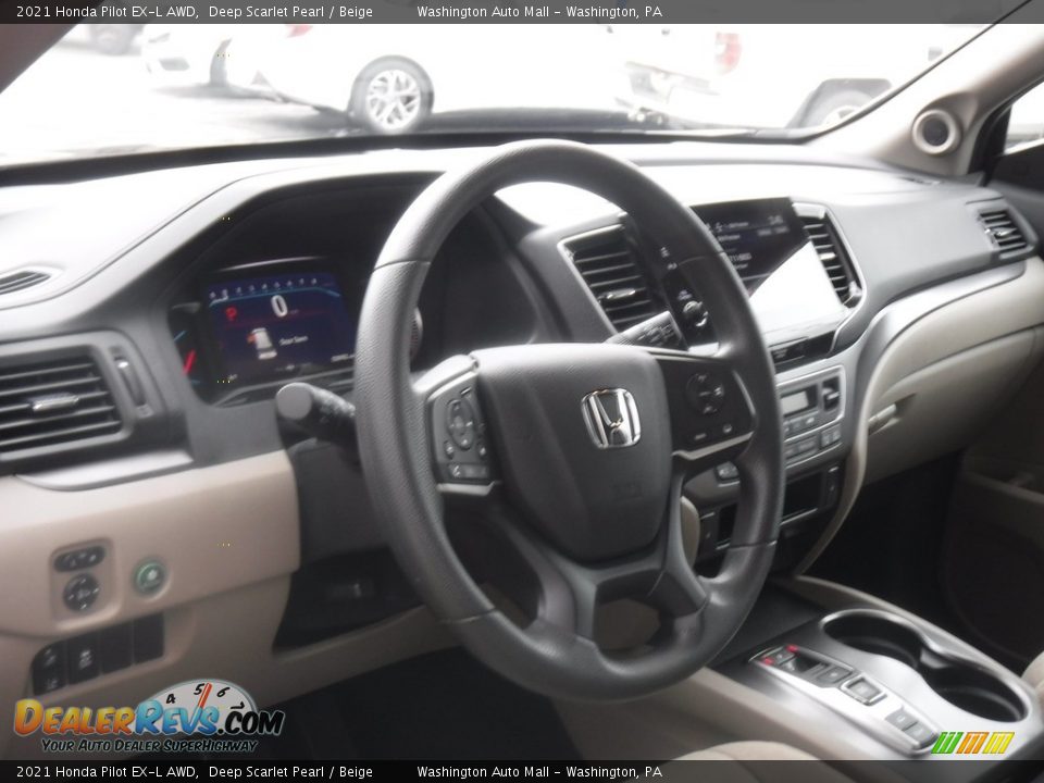 2021 Honda Pilot EX-L AWD Deep Scarlet Pearl / Beige Photo #18