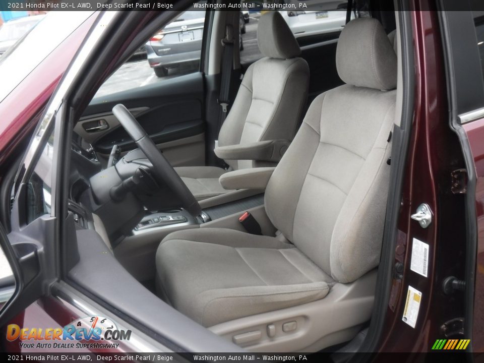 Beige Interior - 2021 Honda Pilot EX-L AWD Photo #21