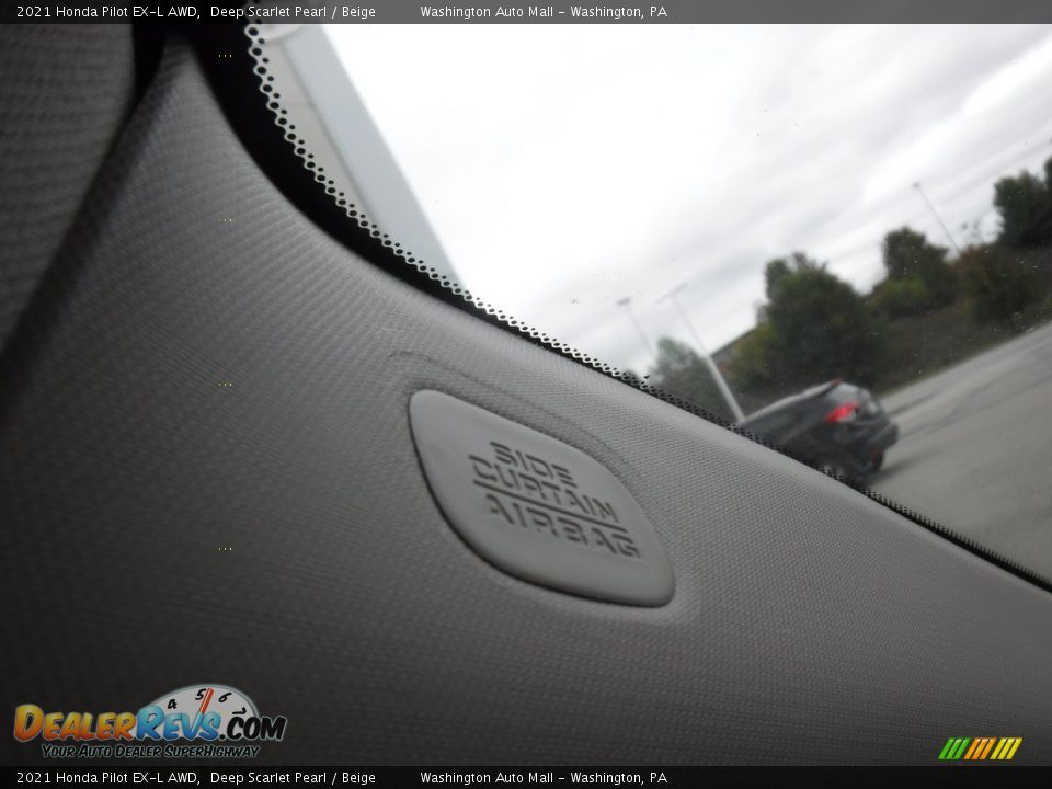 2021 Honda Pilot EX-L AWD Deep Scarlet Pearl / Beige Photo #24