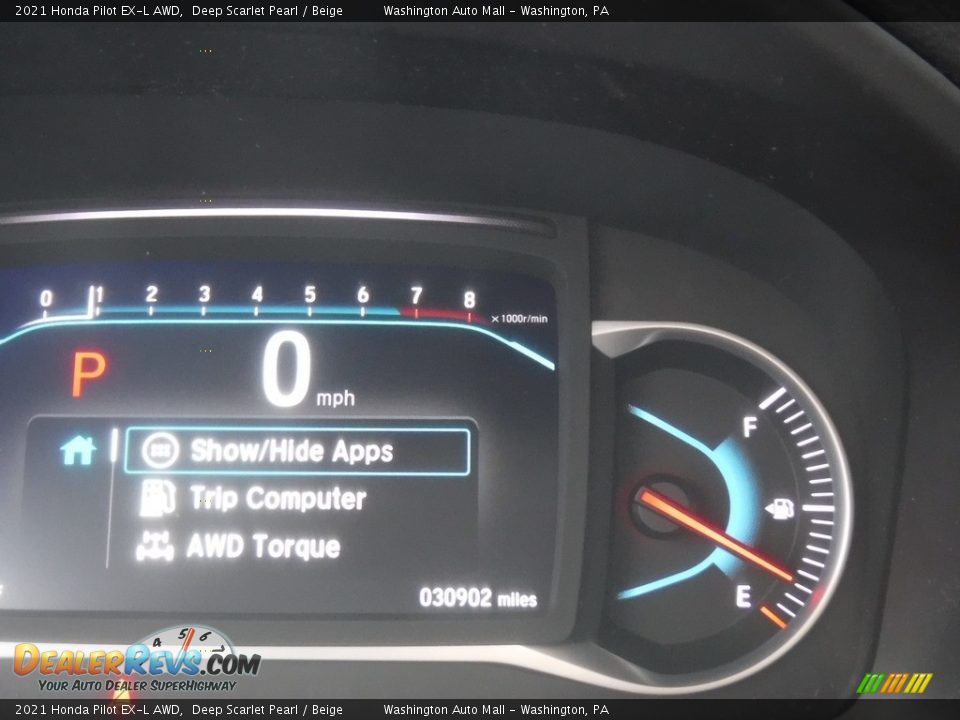 2021 Honda Pilot EX-L AWD Deep Scarlet Pearl / Beige Photo #33