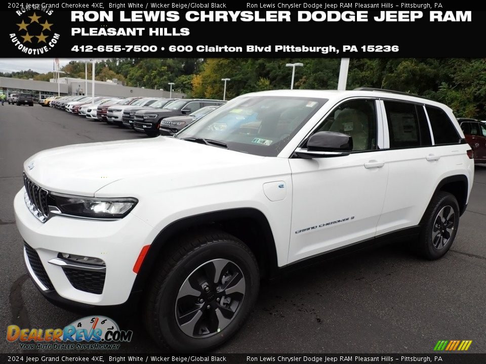 2024 Jeep Grand Cherokee 4XE Bright White / Wicker Beige/Global Black Photo #1