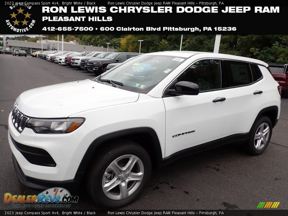 2023 Jeep Compass Sport 4x4 Bright White / Black Photo #1