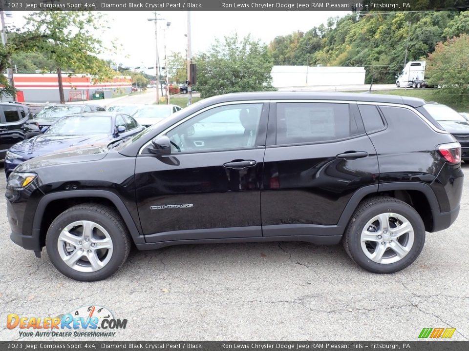 2023 Jeep Compass Sport 4x4 Diamond Black Crystal Pearl / Black Photo #2