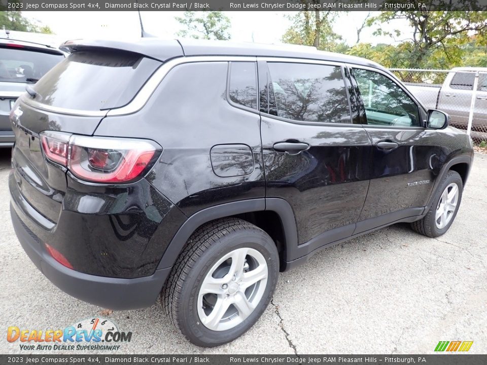 2023 Jeep Compass Sport 4x4 Diamond Black Crystal Pearl / Black Photo #6