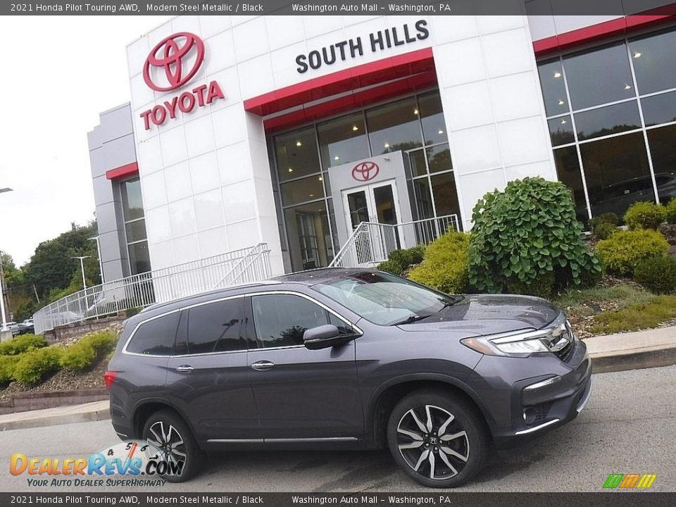 2021 Honda Pilot Touring AWD Modern Steel Metallic / Black Photo #2