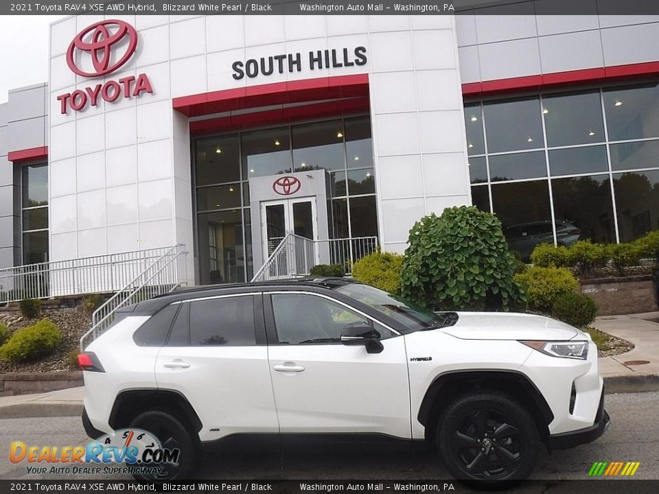 2021 Toyota RAV4 XSE AWD Hybrid Blizzard White Pearl / Black Photo #2