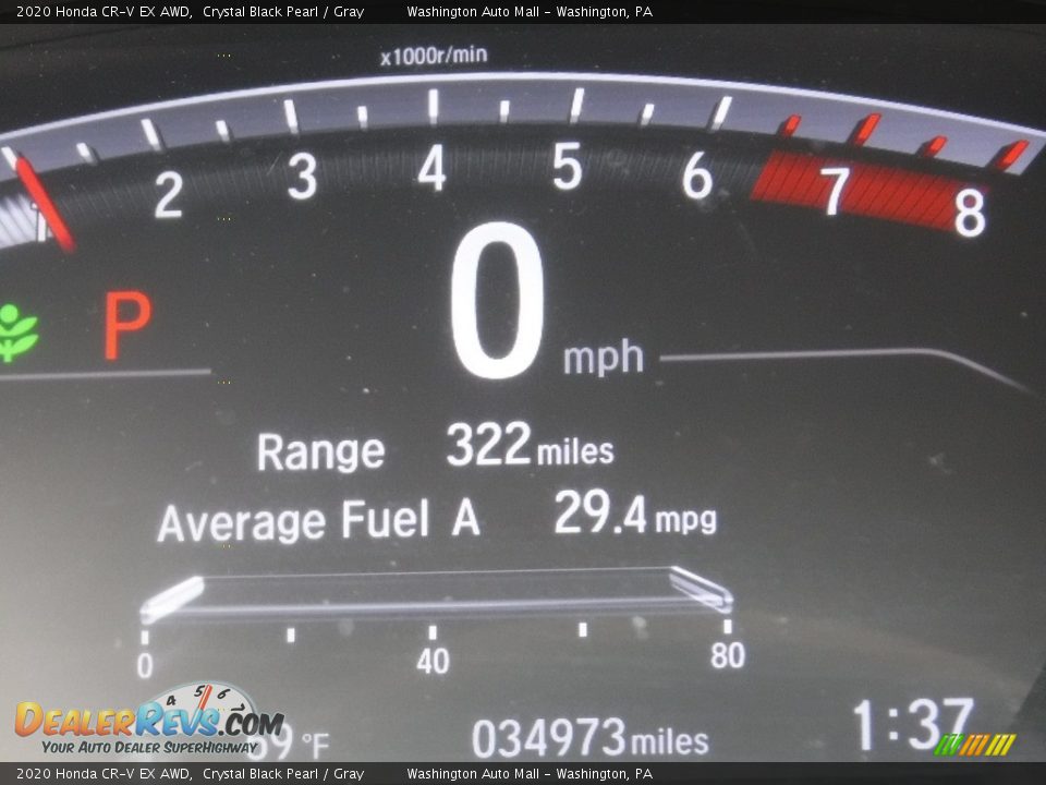 2020 Honda CR-V EX AWD Crystal Black Pearl / Gray Photo #33