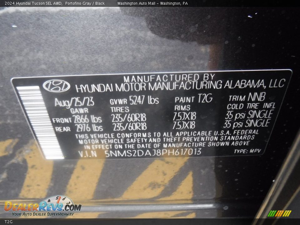 Hyundai Color Code T2G Portofino Gray