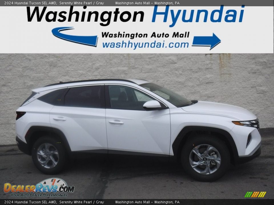 2024 Hyundai Tucson SEL AWD Serenity White Pearl / Gray Photo #2