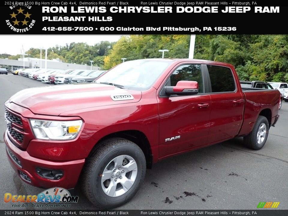 2024 Ram 1500 Big Horn Crew Cab 4x4 Delmonico Red Pearl / Black Photo #1