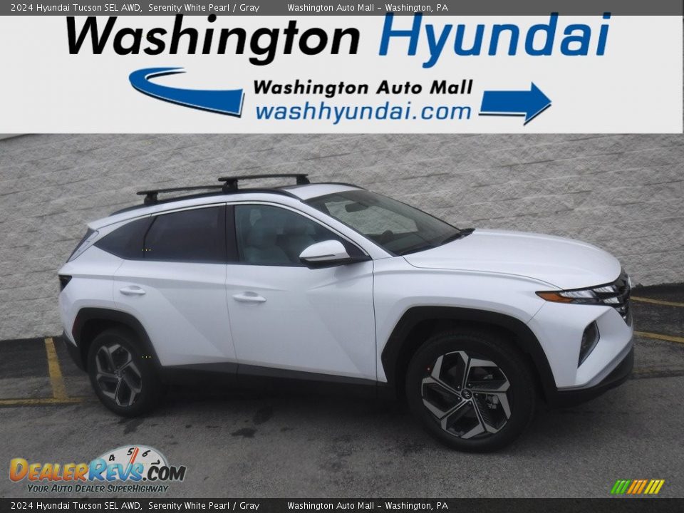 2024 Hyundai Tucson SEL AWD Serenity White Pearl / Gray Photo #2