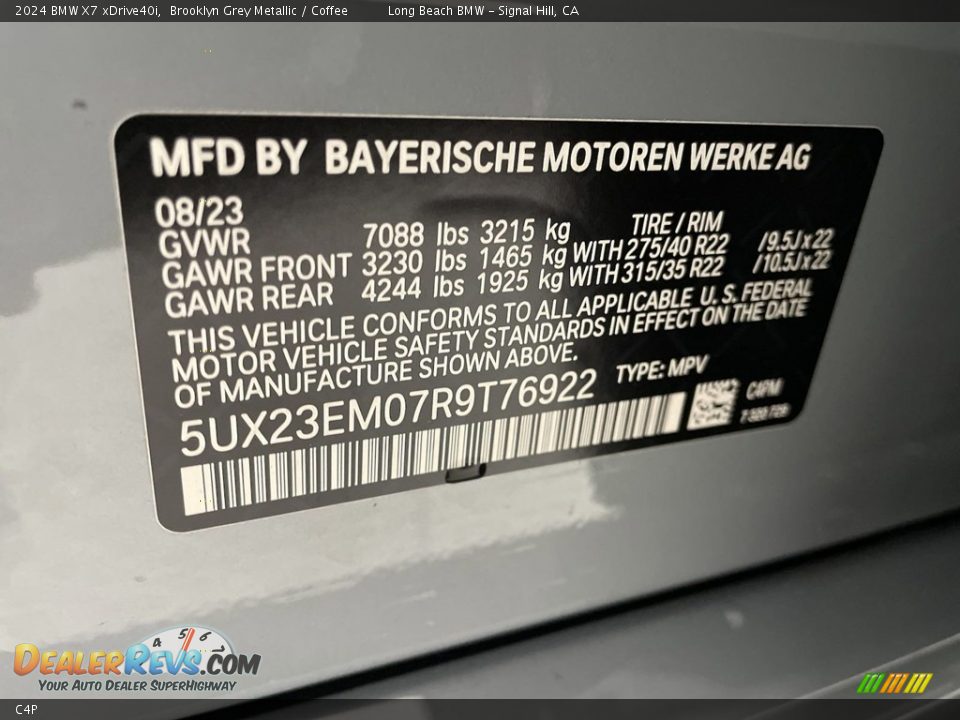 BMW Color Code C4P Brooklyn Grey Metallic