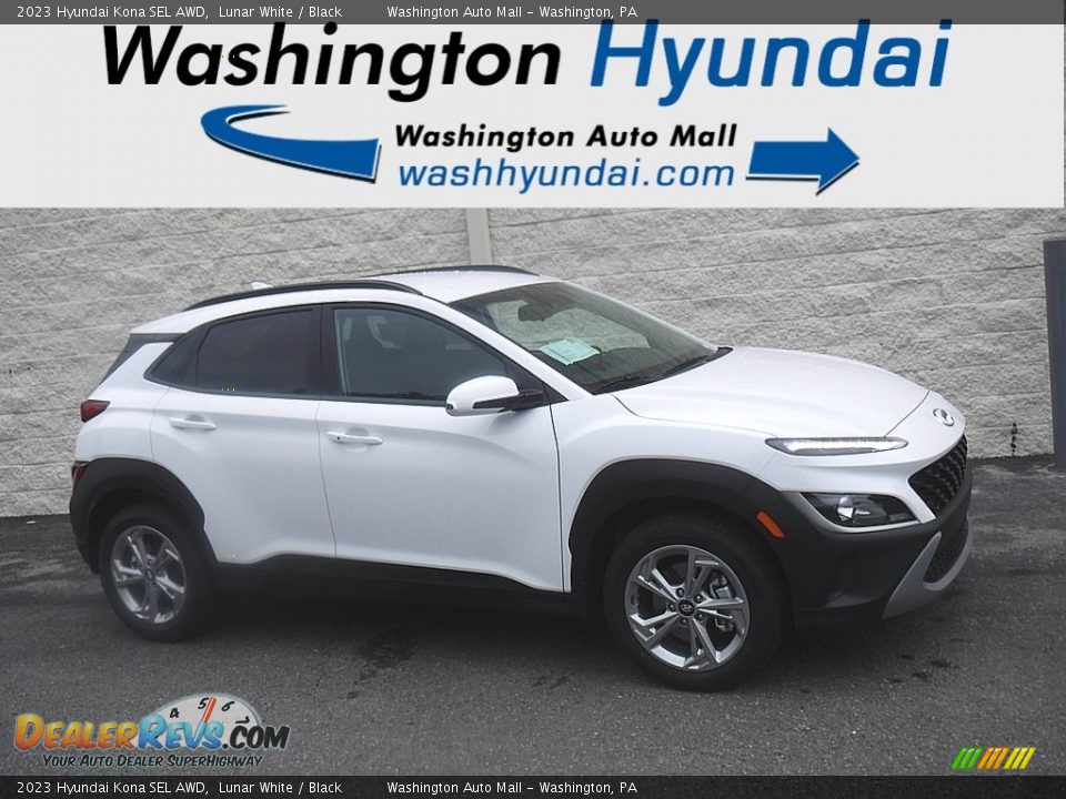 2023 Hyundai Kona SEL AWD Lunar White / Black Photo #2