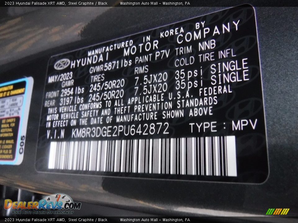 2023 Hyundai Palisade XRT AWD Steel Graphite / Black Photo #33
