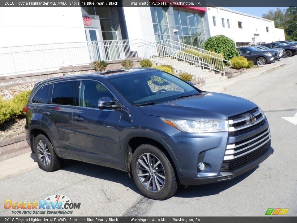 2018 Toyota Highlander XLE AWD Shoreline Blue Pearl / Black Photo #1