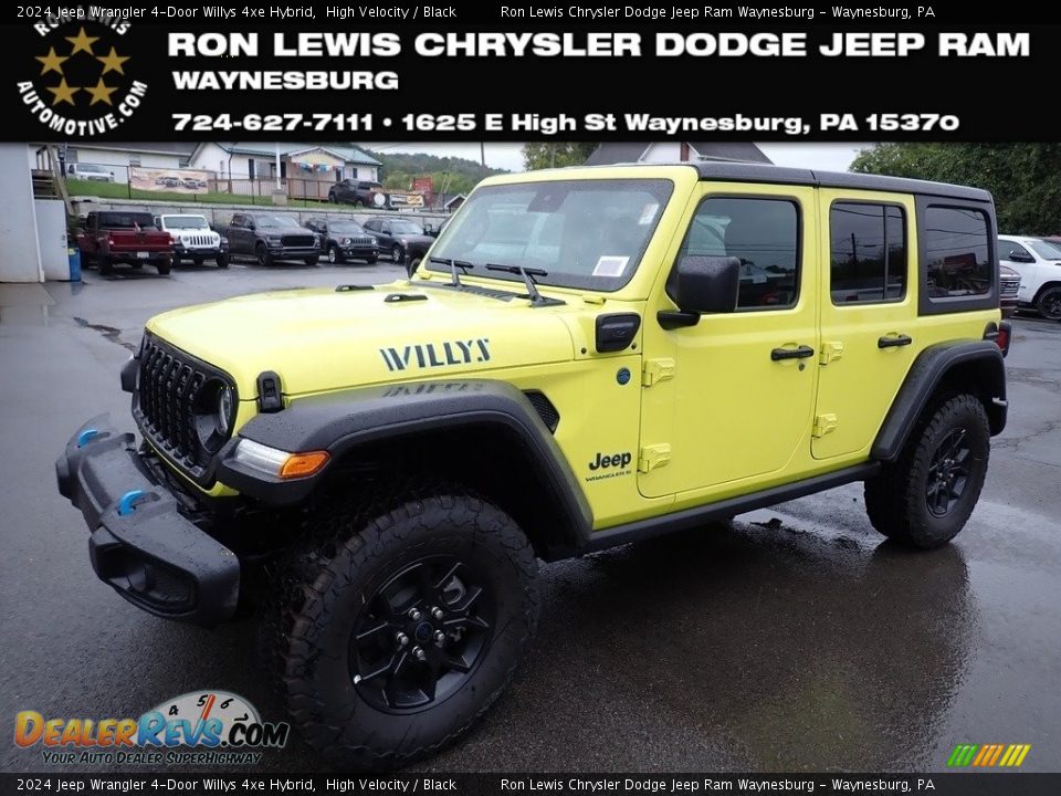 2024 Jeep Wrangler 4-Door Willys 4xe Hybrid High Velocity / Black Photo #1