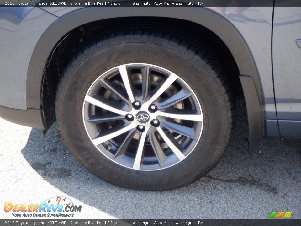 2018 Toyota Highlander XLE AWD Shoreline Blue Pearl / Black Photo #7