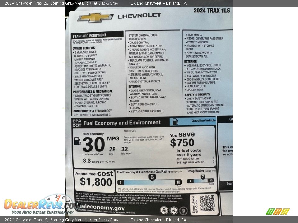 2024 Chevrolet Trax LS Window Sticker Photo #11