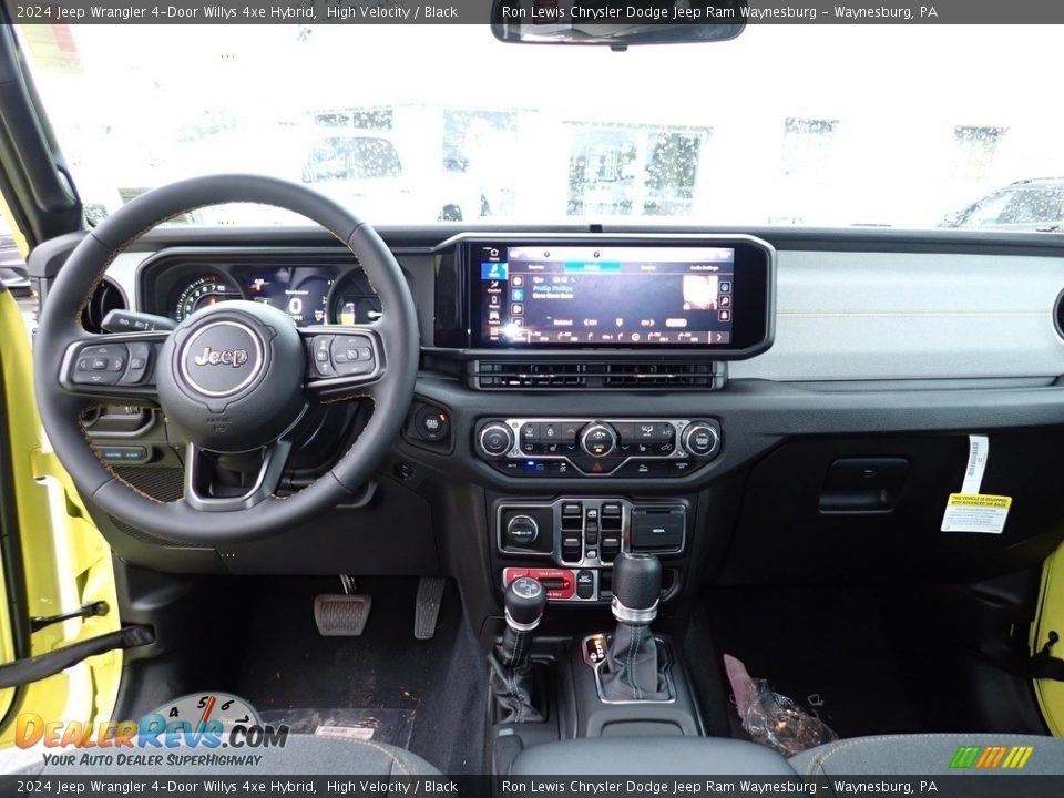 Dashboard of 2024 Jeep Wrangler 4-Door Willys 4xe Hybrid Photo #13